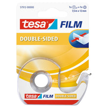 Tesafilm, dobbeltsidet, 7,5 m x 12 mm, gennemsigtig