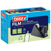 tesa DESK DISPENSER ECONOMY RECYCLED bordrulleholder med tesafilm CRYSTAL RECYCLED, gennemsigtig