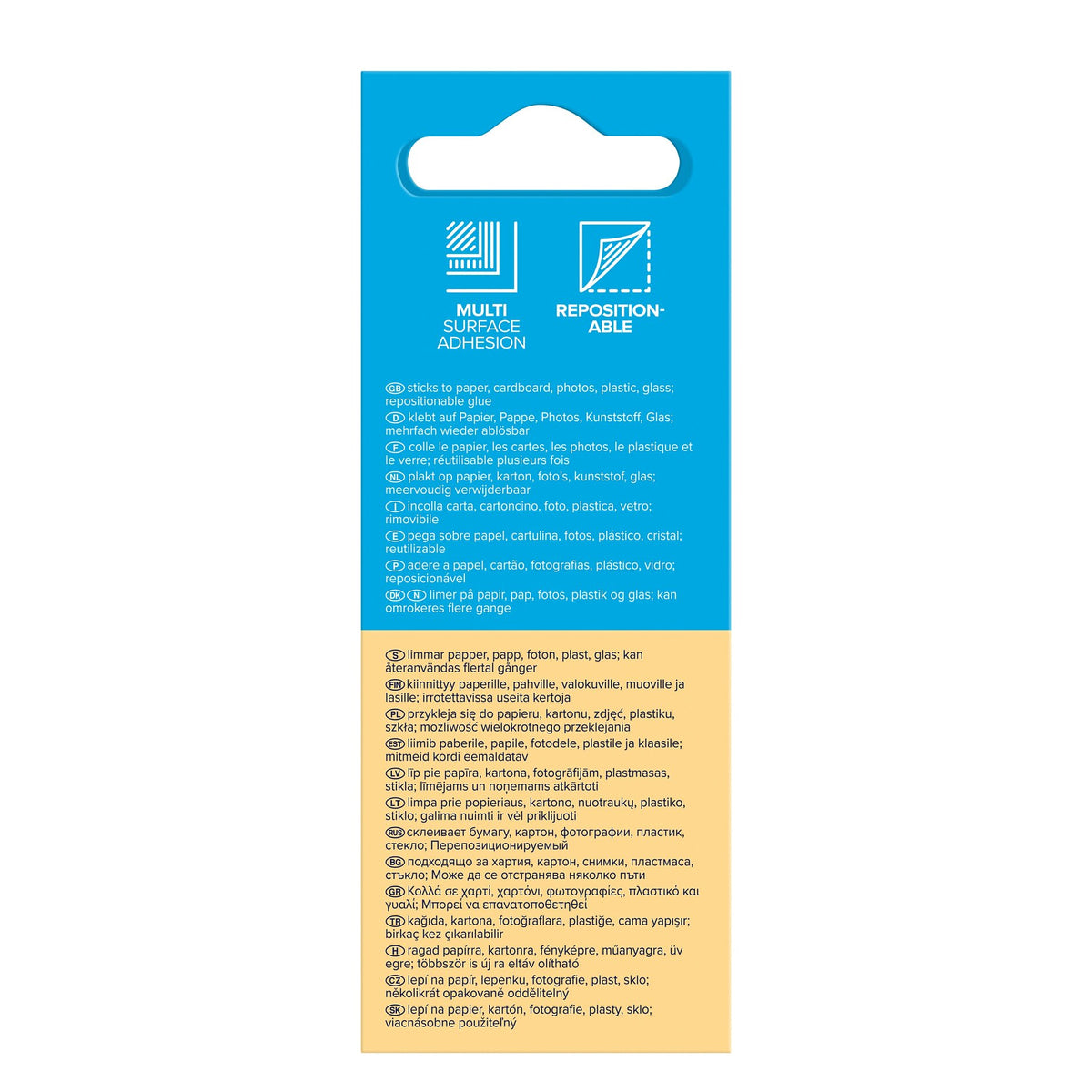 tesa GLUE ROLLER Non-Permanent Disposable, 8,5 m x 8,4 mm, transparent in Hängefaltschachtel