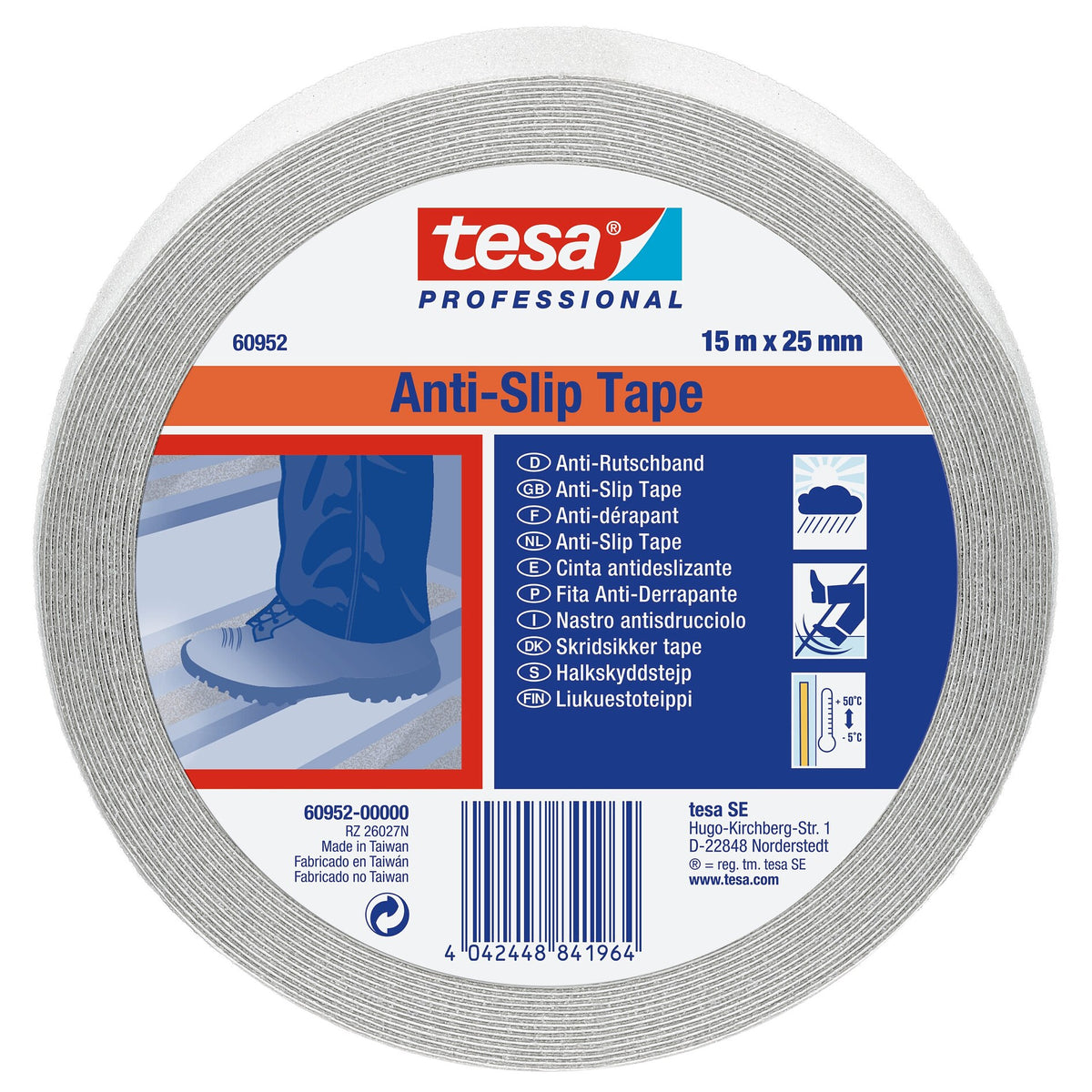 tesa Professional 60950 / 60952 Anti-Rutschband transparent, 15 m x 25 mm