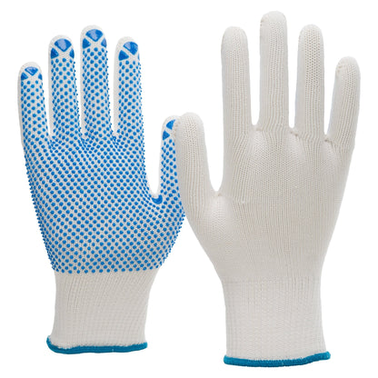 NITRAS strikkede handsker, nylon/bomuld, hvid/blå