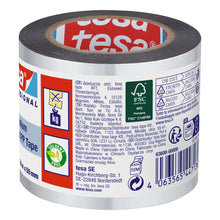 tesa 63600 ALU-bedampftes PP-Klebeband, 30 m x 50 mm, aluminium-weiß, kleiner Kern