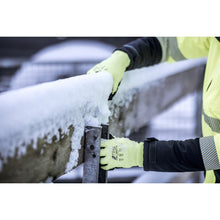 NITRAS TAEKI WINTER CUT, skærebeskyttelseshandsker, neongul/sort