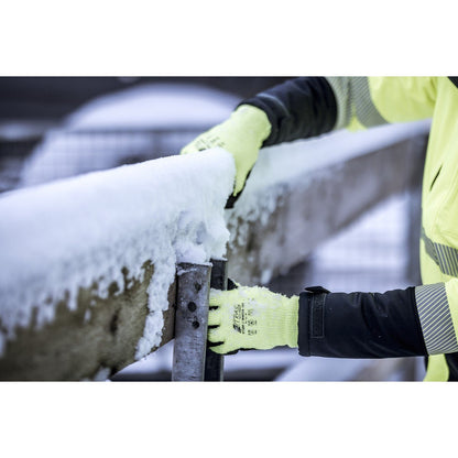 NITRAS TAEKI WINTER CUT, skærebeskyttelseshandsker, neongul/sort