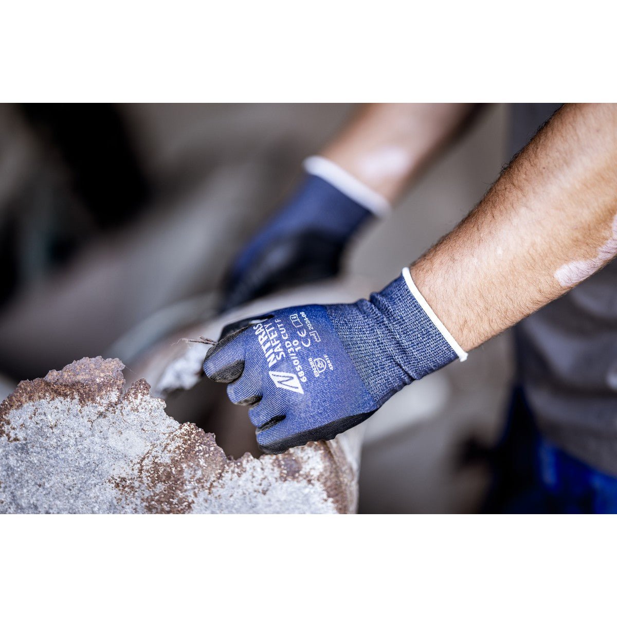 NITRAS 3D CUT F, skærebeskyttelseshandsker, marineblå/sort