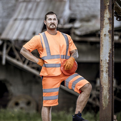 NITRAS højsynsvest, neon orange, EN ISO 13688, EN ISO 20471 Polyester: 100% | Pakke (1 stk.)