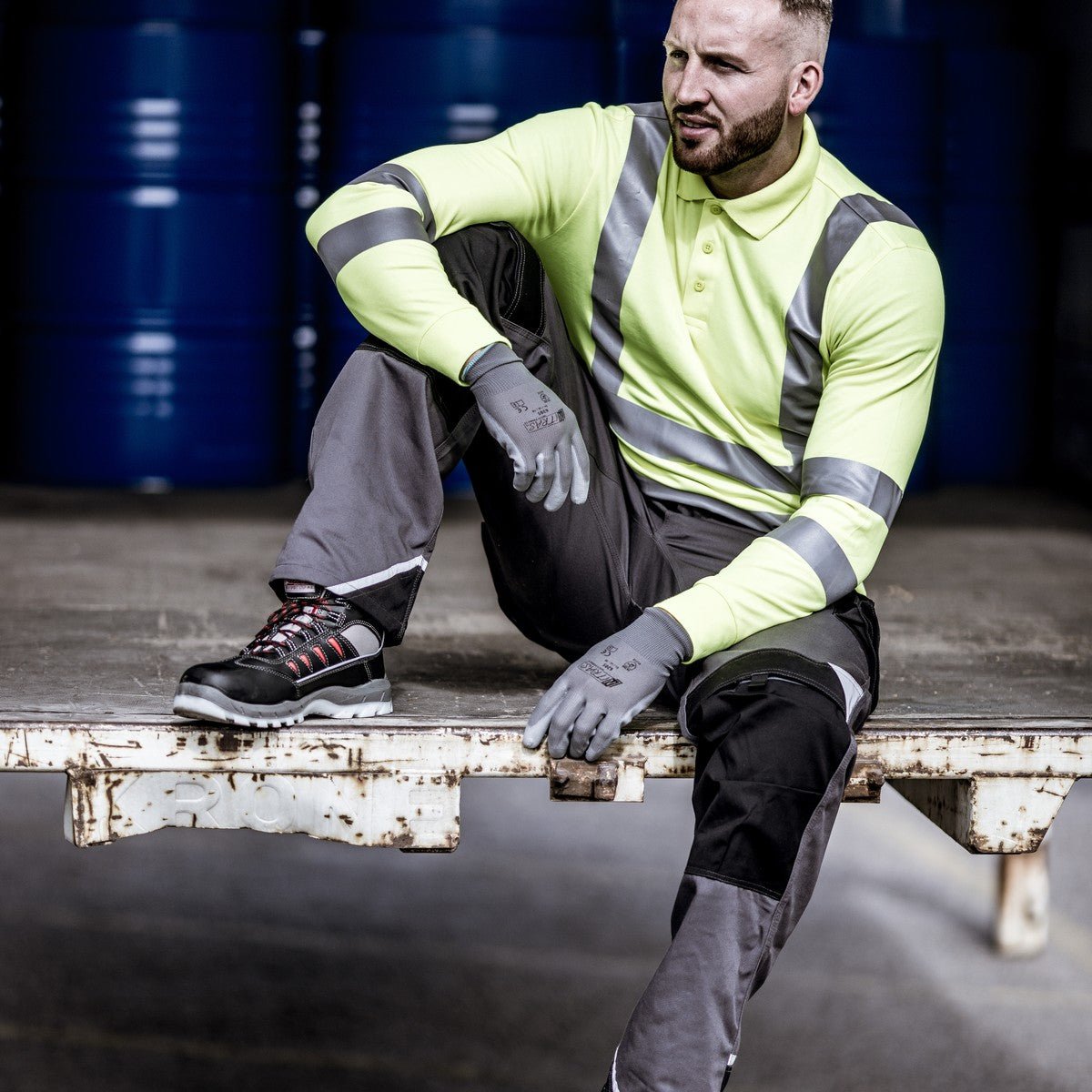NITRAS MOTION TEX VIZ, langærmet poloshirt med høj synlighed