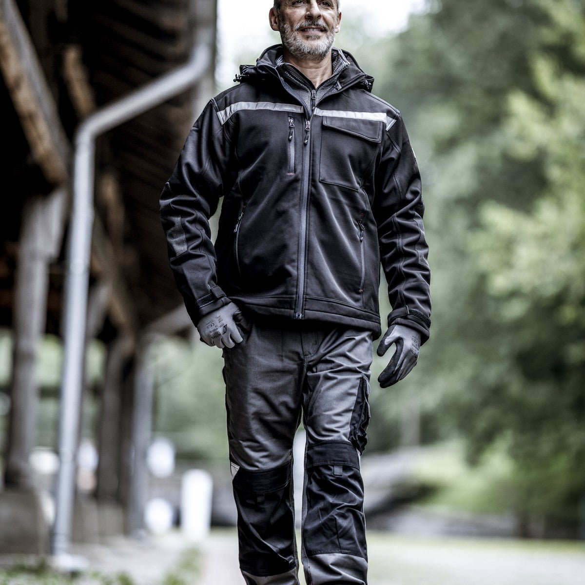 NITRAS MOTION TEX PLUS, softshell jakke, sort