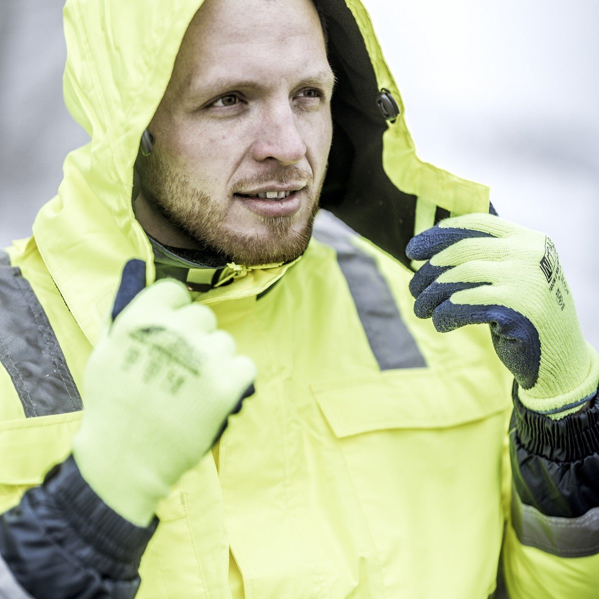 NITRAS aftagelig vinterhætte, neongul, OEKO-TEX polyester: 100% | Pakke (1 stk.)