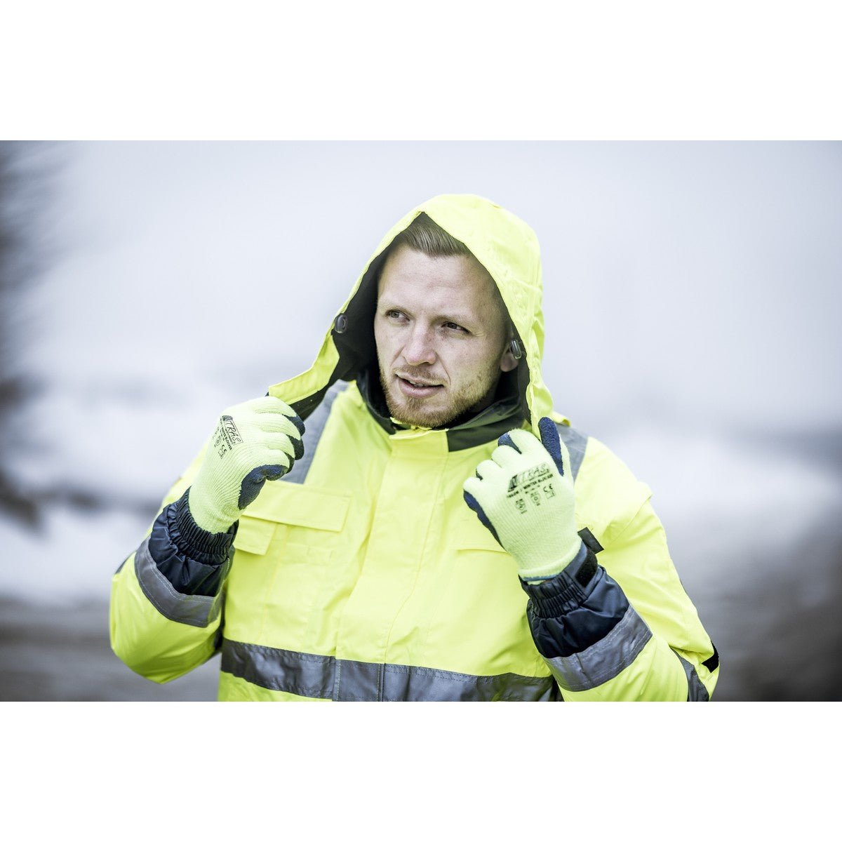 NITRAS WINTER BLOCKER, vinterhandsker, neongul/blå