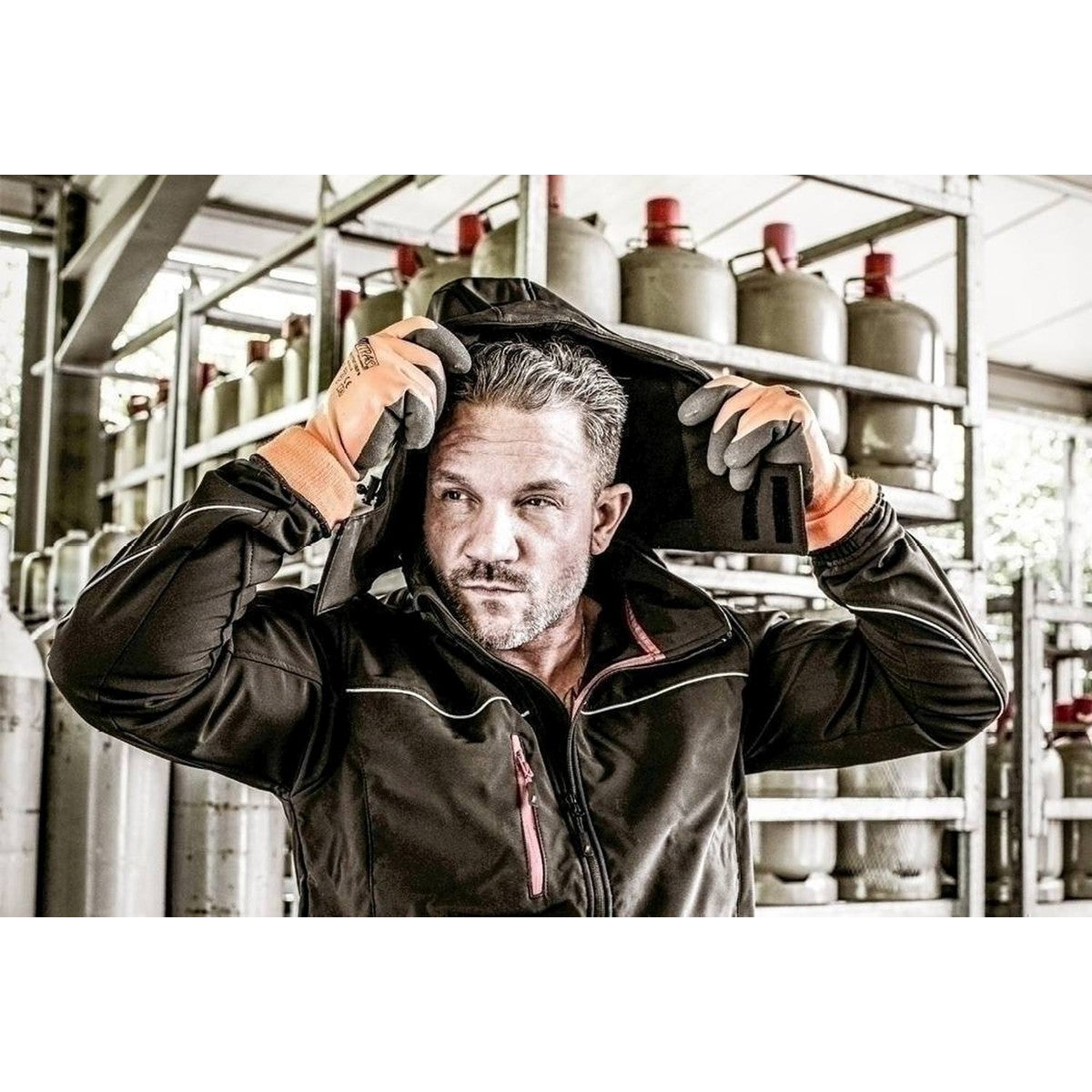 NITRAS aftagelig hætte, sort, OEKO-TEX polyester: 94%; Elastan: 6% | Pakke (1 stk.)