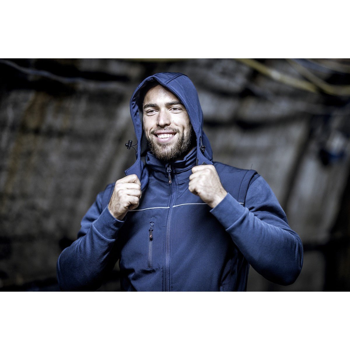 NITRAS aftagelig hætte, marineblå, OEKO-TEX polyester: 94%; Elastan: 6% | Pakke (1 stk.)