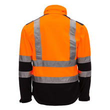 NITRAS MOTION TEX VIZ, synlig softshell-jakke, neon orange/sort