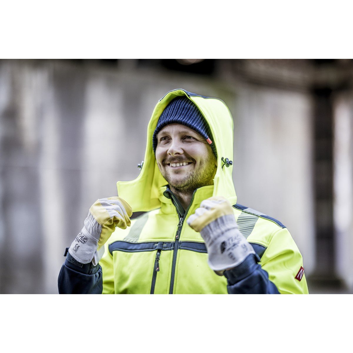 NITRAS UNIVERSAL, kunstlæderhandsker, naturlig farve / gul, EN 388 bomuld | Pakke (12 par)