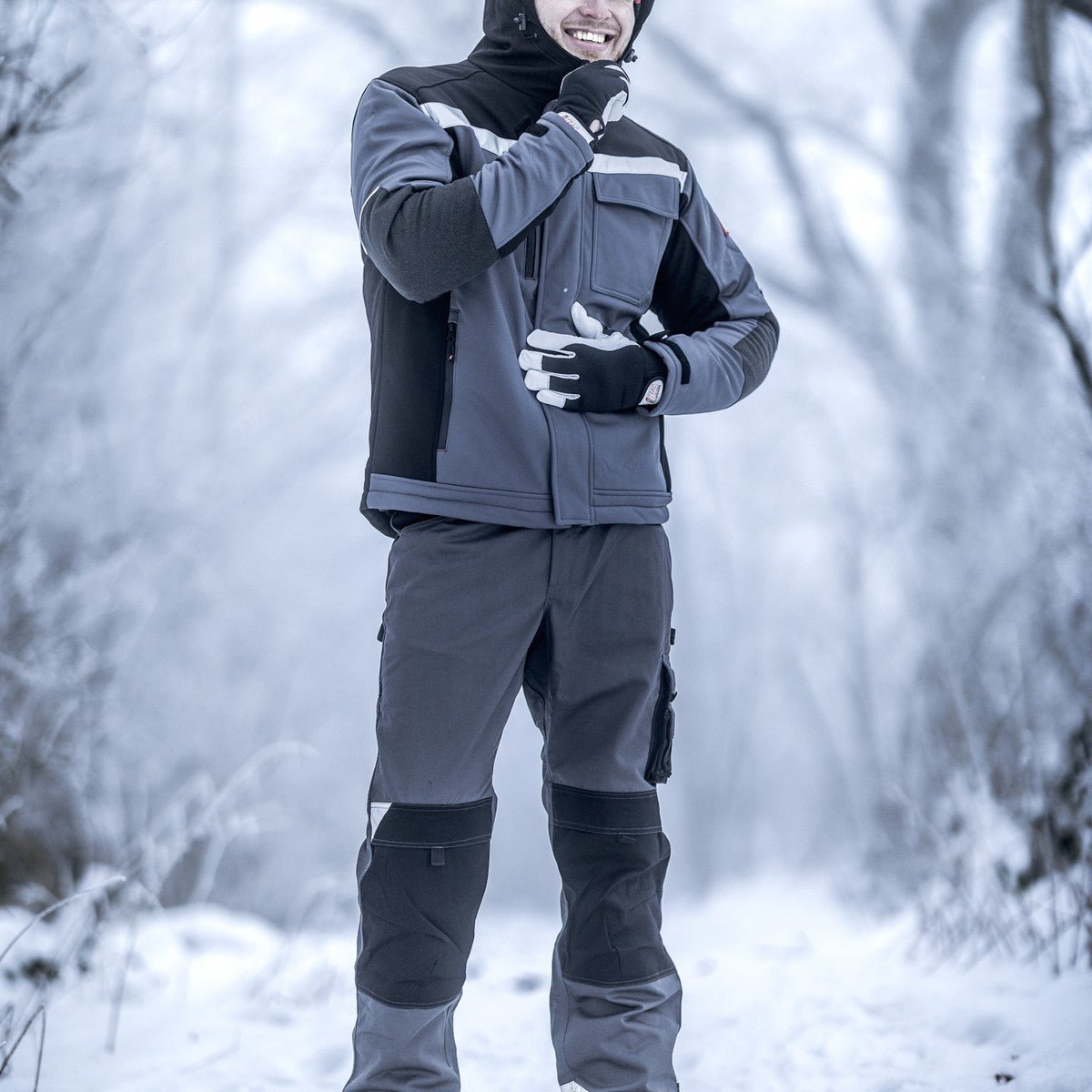 NITRAS DEXTER WINTER, mekanikerhandsker, grå/sort