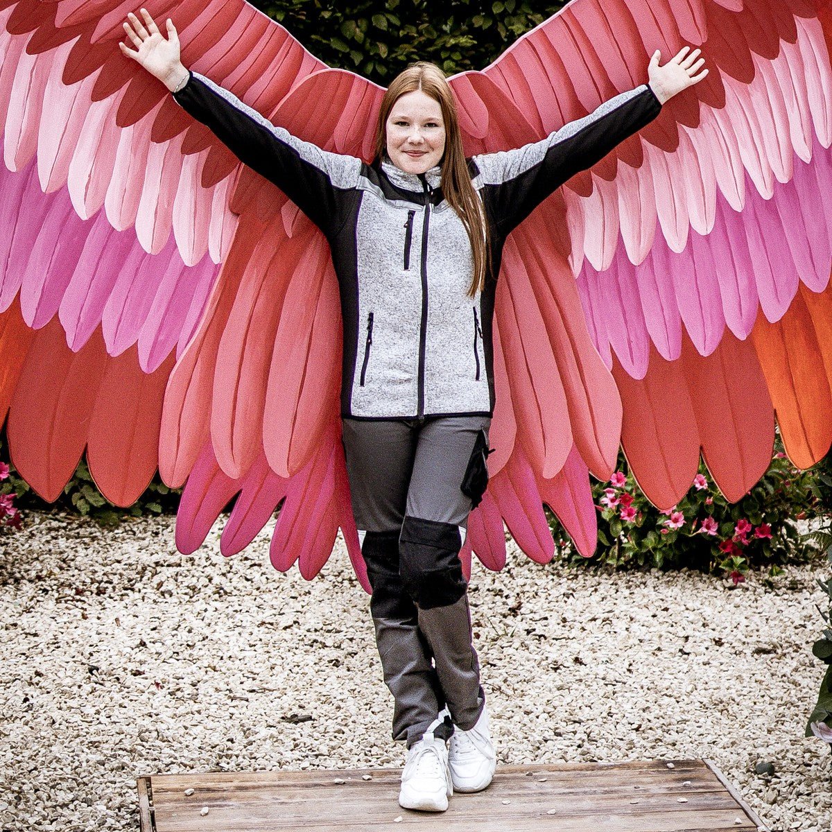 NITRAS MOTION TEX KIDS, strikket softshell-jakke, lysegrå/sort