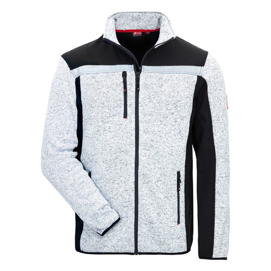 NITRAS MOTION TEX PLUS, strikket softshell-jakke, lysegrå/sort