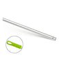 Nölle Profi Brush Aluminium Mopstang 140 cm, Ø 24 mm med tværhul (1 stykke) fra Nölle Profi Brush Børste- & Penselteknik e.K. har en metalstang med tværhul og et grønt plastikhåndtag med ophængningshul.