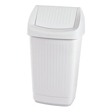 Der Nölle Profi Brush Schwingdeckeleimer weiß von Nölle Profi Brush Bürsten- & Pinseltechnik e.K. ist ein rechteckiger Mülleimer mit Schwingdeckel und gerillter Oberfläche - ideal für hygienische Abfallentsorgung vor neutralem Hintergrund.
