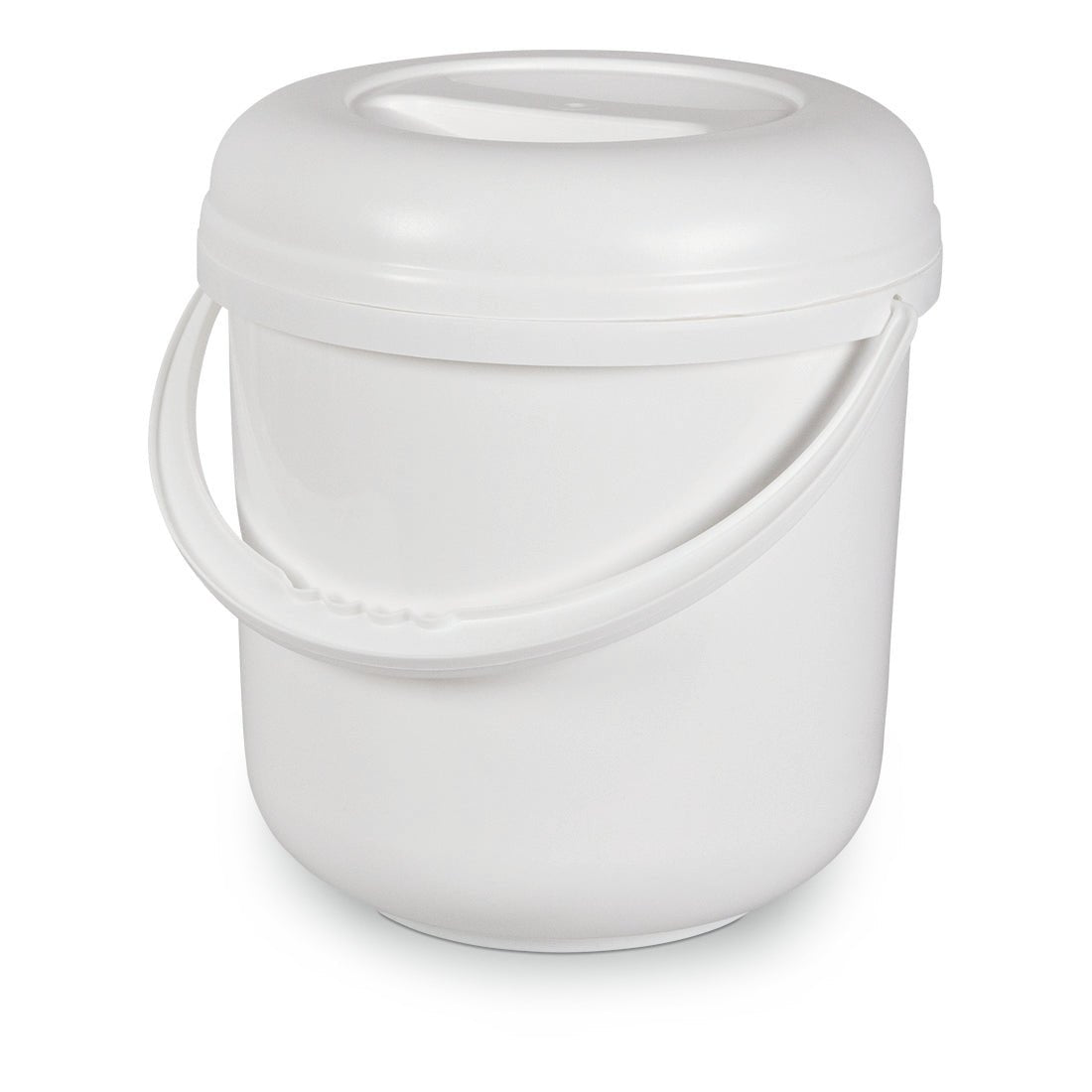 Den Nölle Profi Brush lågspand, 10L hvid plast med låg og håndtag, ideel til malerarbejde, afbildet på hvid baggrund.