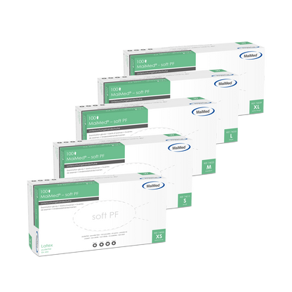 MaiMed-soft PF latex undersøgelseshandsker usterile pudderfri 100 stk/æske