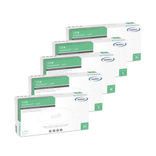 MaiMed-bløde latex undersøgelseshandsker, usterile, pulveriserede, 100 stk./æske