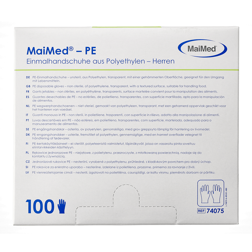 MaiMed-PE engangshandsker af PE, usterile, 100 stk./æske
