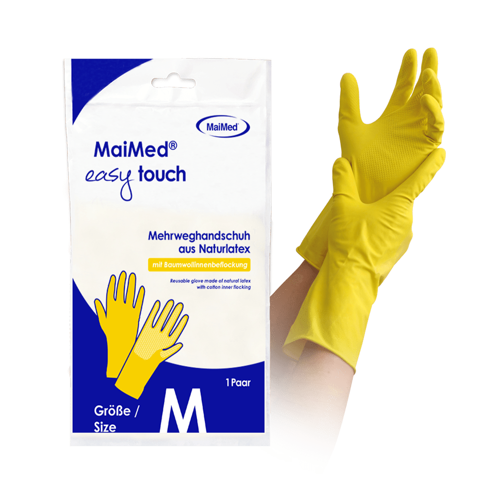 MaiMed husholdningshandsker easy touch, gule