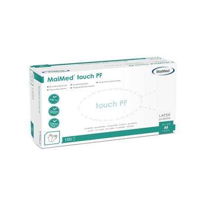 MaiMed touch PF engangs latexhandsker, pudderfri, 100 stk./æske