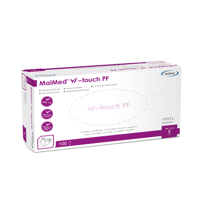 MaiMed vi-touch engangshandsker i vinyl, pudderfri, 100 stk./æske