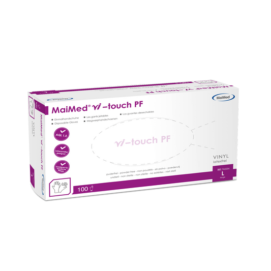MaiMed vi-touch engangshandsker i vinyl, pudderfri, 100 stk./æske