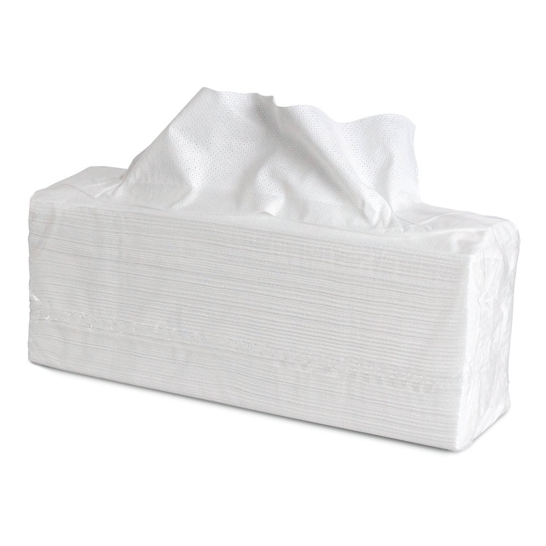 En rektangulær pakke pakket ind i plastik med Nölle Profi Brush Hygiene Allround-dagklud (38x42 cm, 500 stykker) med en klud, der stikker ud. Den halvtransparente emballage viser de stablede klude indeni. Mærke: Nölle Profi Brush Børste- & Penselteknik e.K.