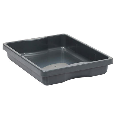 TASKI-skuffen fra Diversey Deutschland GmbH & Co. OHG er en sort rektangulær plastbakke med flade sider og glat inderside, ideel som en holdbar opbevaringsløsning, afbildet på hvid baggrund.