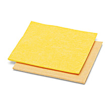 Zwei rechteckige Nölle Profi Brush Allzwecktücher Vlies (40x38 cm, farblich sortiert) sind auf weißem Grund gestapelt, wobei das gelbe Tuch das darunter liegende beige Tuch leicht überlappt. Die Packung enthält 20 Tücher.