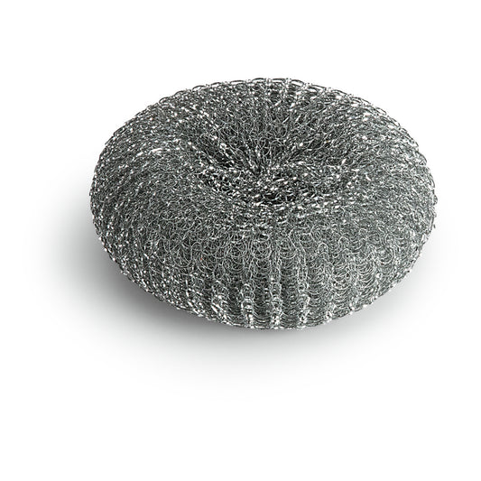 Der Nölle Profi Brush Metalltopfreiniger (60 g) von Nölle Profi Brush Bürsten- & Pinseltechnik e.K. ist auf einer weißen Oberfläche abgebildet und besitzt eine dichte, gewundene Metallstruktur - ideal zum Reinigen von Töpfen und Pfannen.