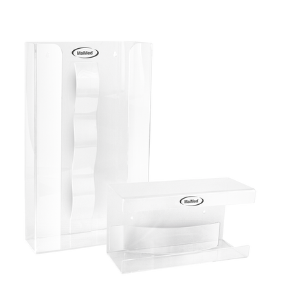 MaiMed vægholder til handskebokse med fjeder lavet af akryl - mål: 246x106x135mm - pakke med 1 | Pakke (1 stk.)