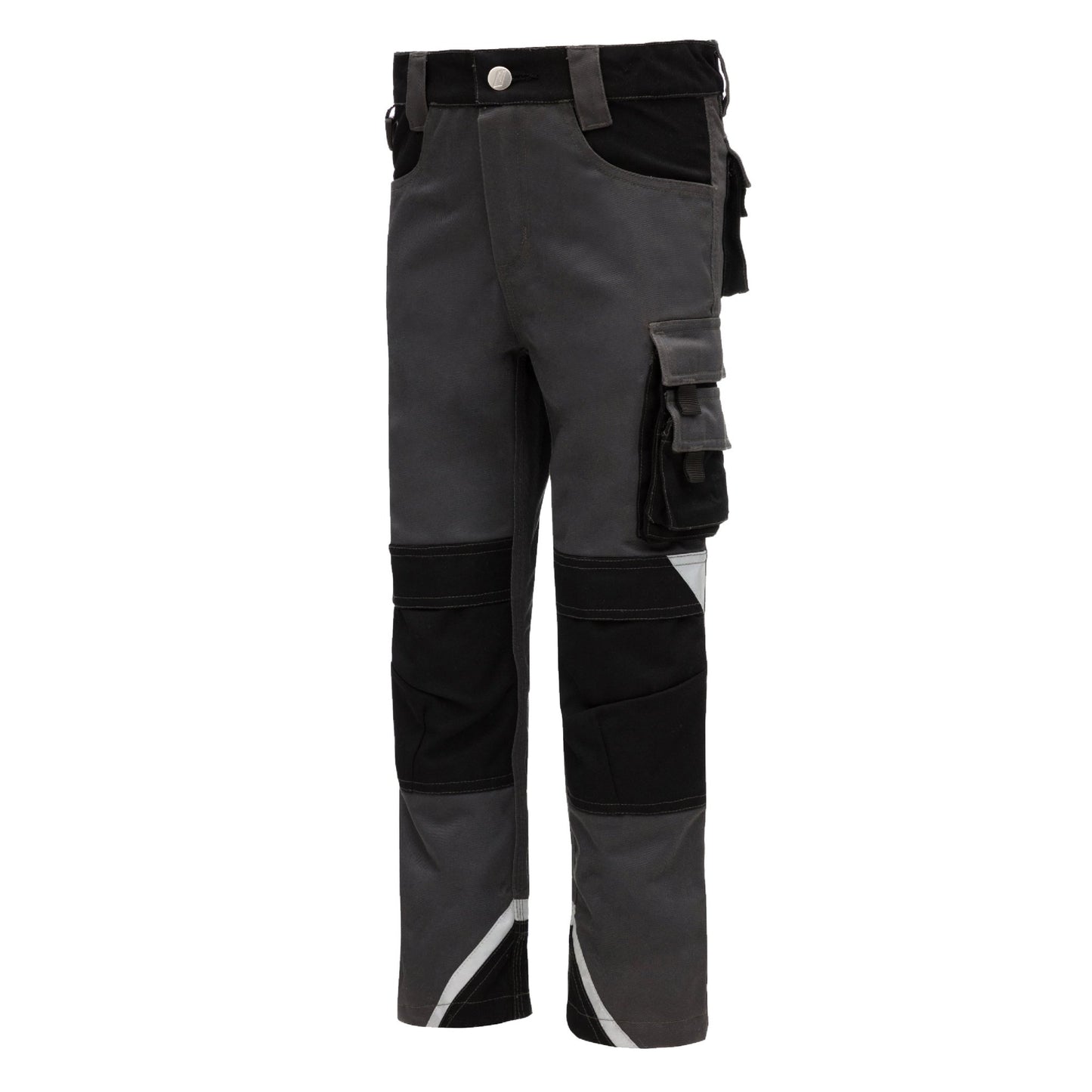 NITRAS MOTION TEX KIDS, arbejdsbukser, lange, grå / sorte