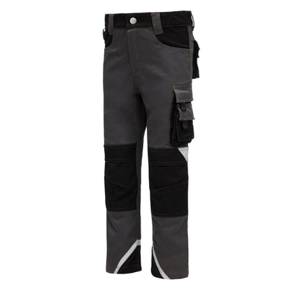 NITRAS MOTION TEX KIDS, arbejdsbukser, lange, grå / sorte