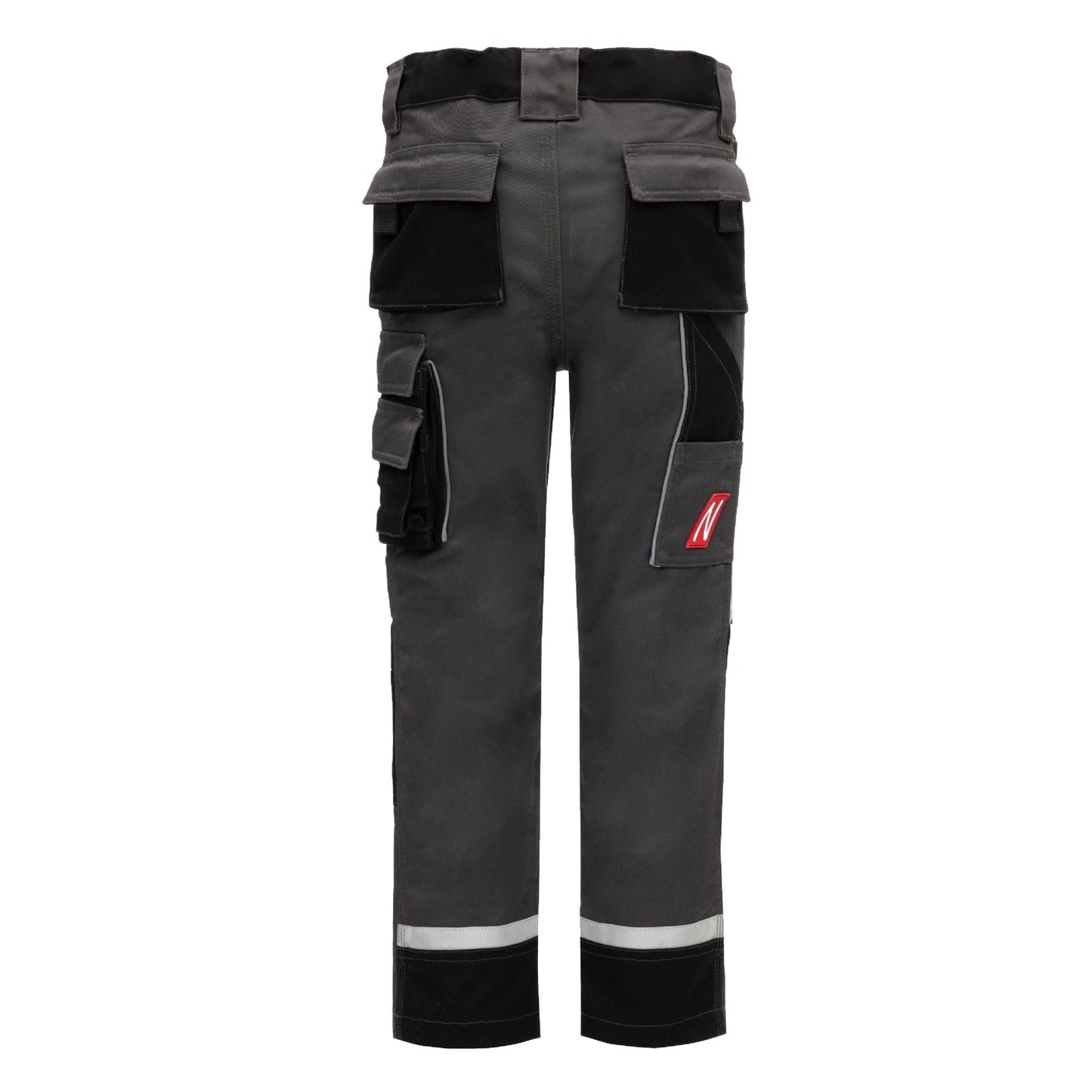 NITRAS MOTION TEX KIDS, arbejdsbukser, lange, grå / sorte