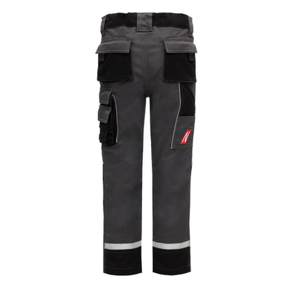 NITRAS MOTION TEX KIDS, arbejdsbukser, lange, grå / sorte