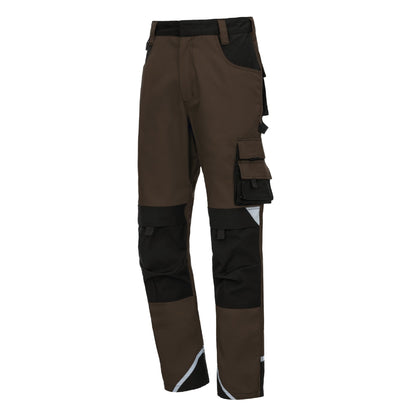NITRAS MOTION TEX PLUS, arbejdsbukser, lange, brune / sorte