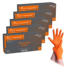 MaiMed-Diamond Grip+ orange, ikke-steril, pf latexfri nitrilhandske