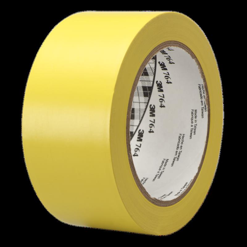 3M™ PVC-tape til almindelig brug 764, gul, 50 mm x 33 m, 0,13 mm | Pakke (1 rulle)