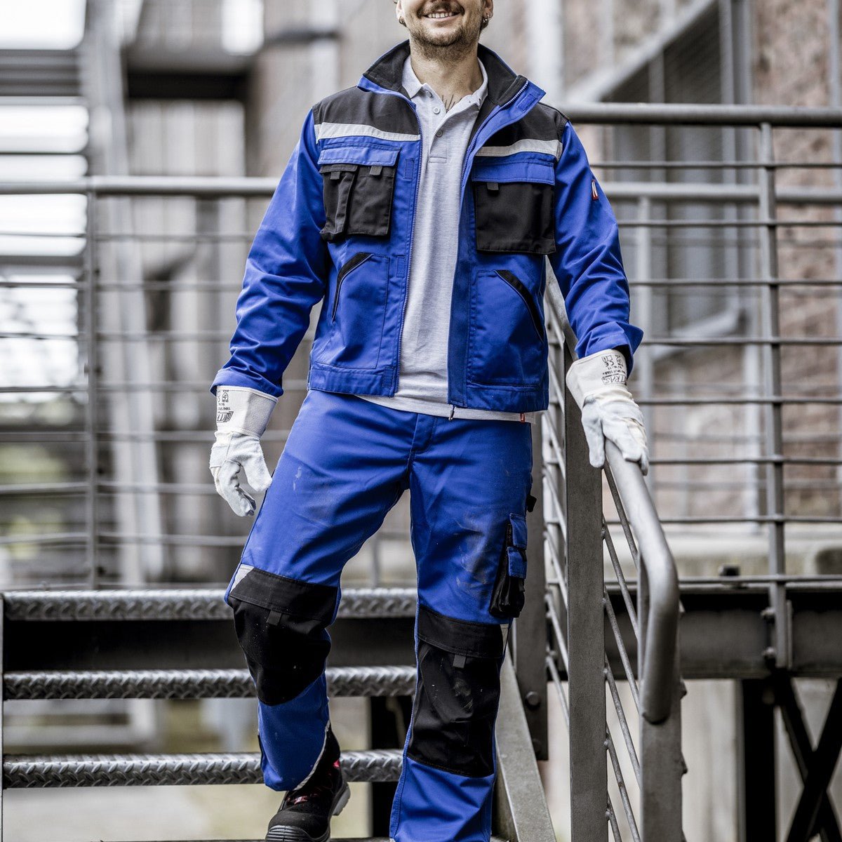 NITRAS MOTION TEX PLUS, arbejdsbukser, lange, kongeblå/sort