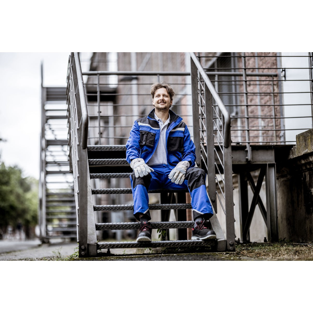 NITRAS SPLIT STAR+, ko-splitlæderhandsker, naturlig farve / grå, EN 388 bomuld | Pakke (12 par)