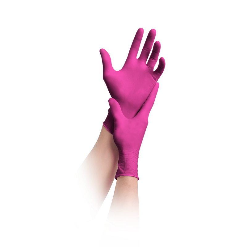 MaiMed-solution100 latexfri handsker, magenta, ikke-sterile, pudderfri