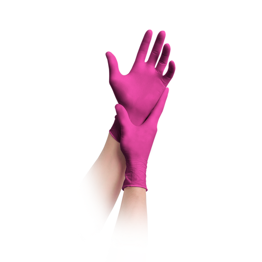 MaiMed-solution100 latexfri handsker, magenta, ikke-sterile, pudderfri