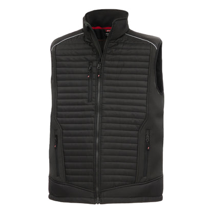 NITRAS MOTION TEX PLUS, quiltet softshellvest, sort
