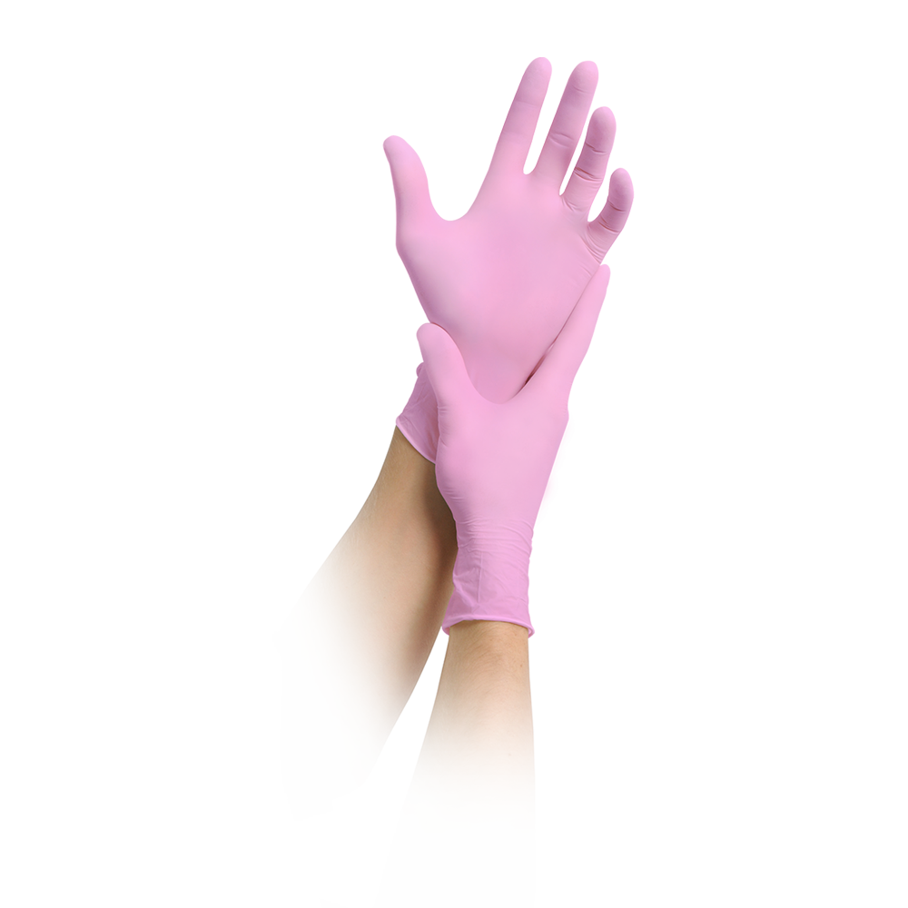 MaiMed-løsning 100 pink ikke-steril, pudderfri latexfri handske, blå, 100 stk./æske