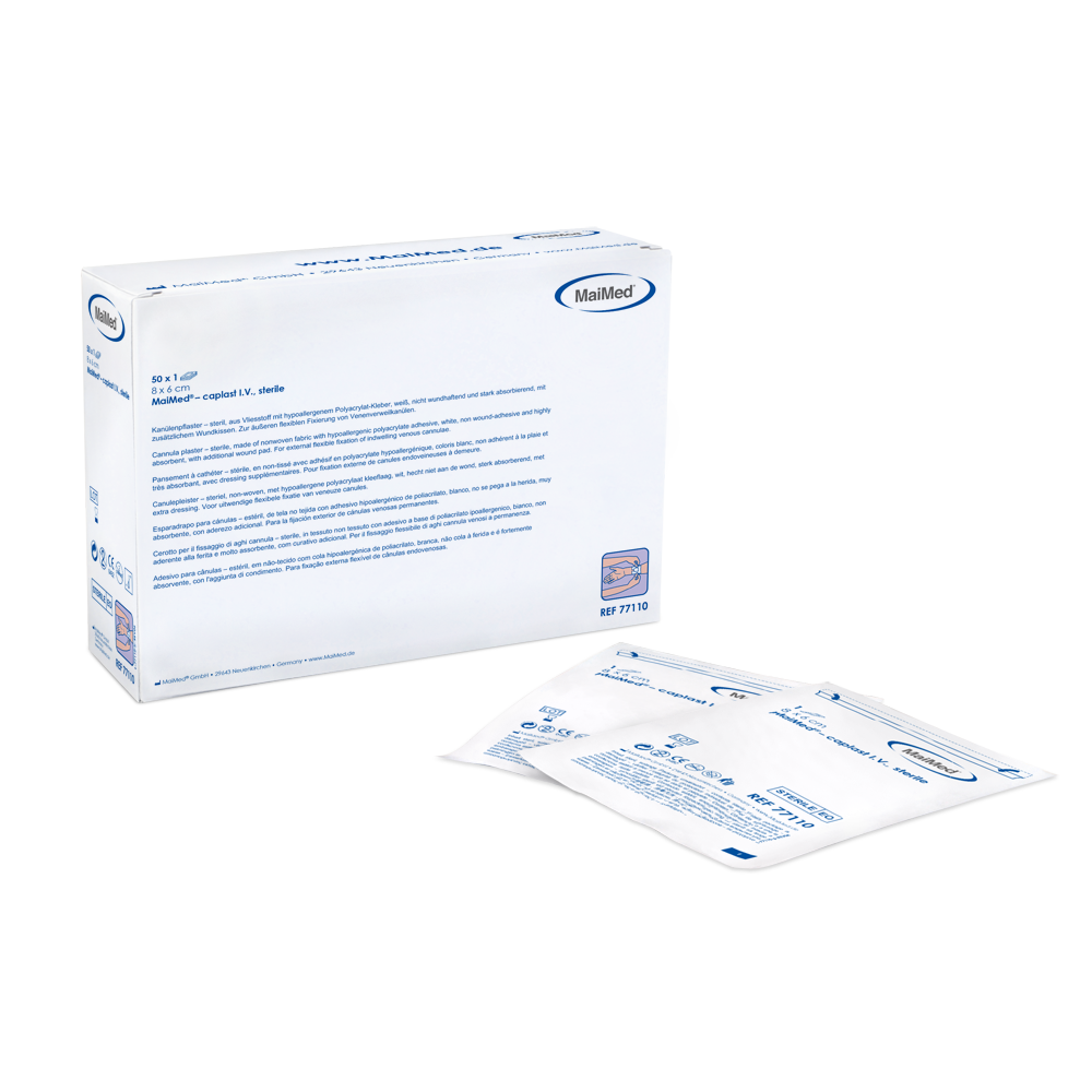 MaiMed-caplast I.V. steril 8x6cm kanyleplaster med sårpude 50x1stk/æske | Æske (50 stk.)